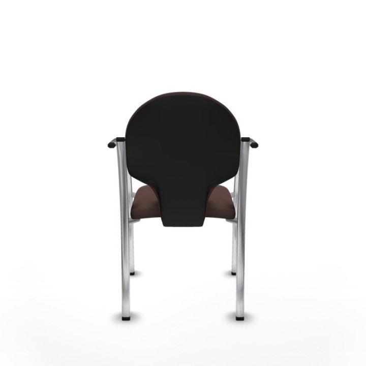 Pack 2 sillas Hellín chasis 4 patas cromo similpiel marrón oscuro