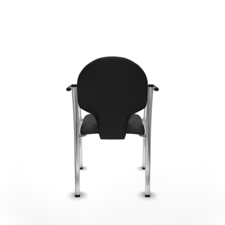 Pack 2 sillas Hellín chasis 4 patas cromo similpiel gris oscuro