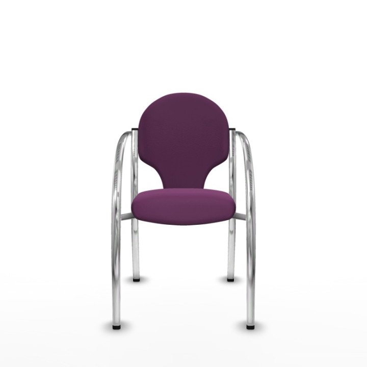 Pack 2 sillas Hellín chasis 4 patas cromo similpiel morado