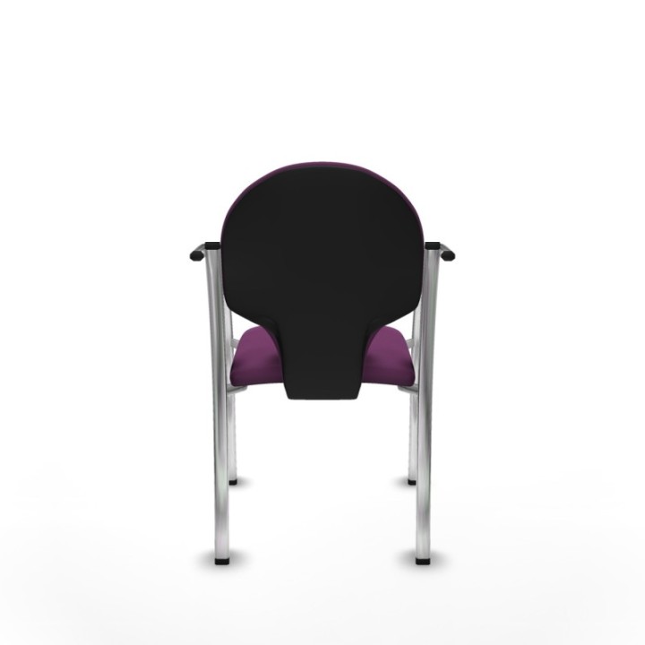 Pack 2 sillas Hellín chasis 4 patas cromo similpiel morado