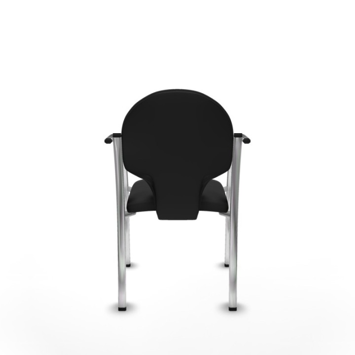 Pack 2 sillas Hellín chasis 4 patas cromo similpiel negro