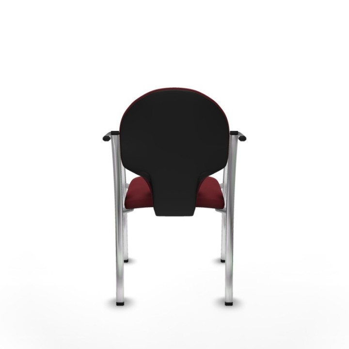 Pack 2 sillas Hellín chasis 4 patas cromo similpiel granate