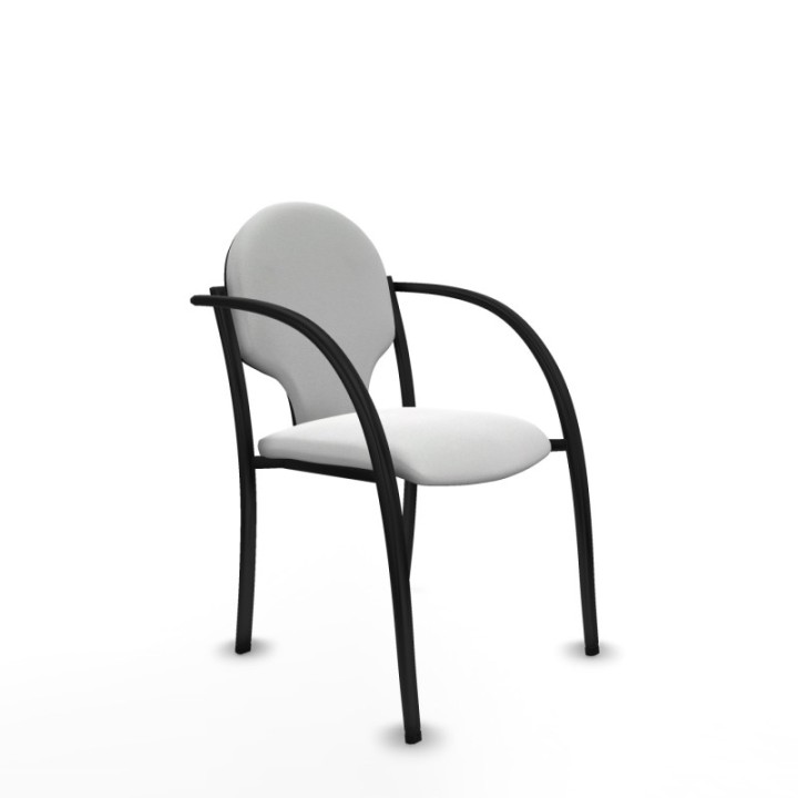 Pack 2 sillas Hellín chasis 4 patas negro bali blanco