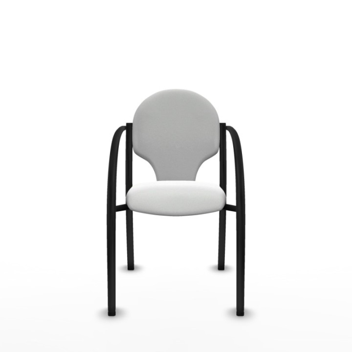 Pack 2 sillas Hellín chasis 4 patas negro bali blanco