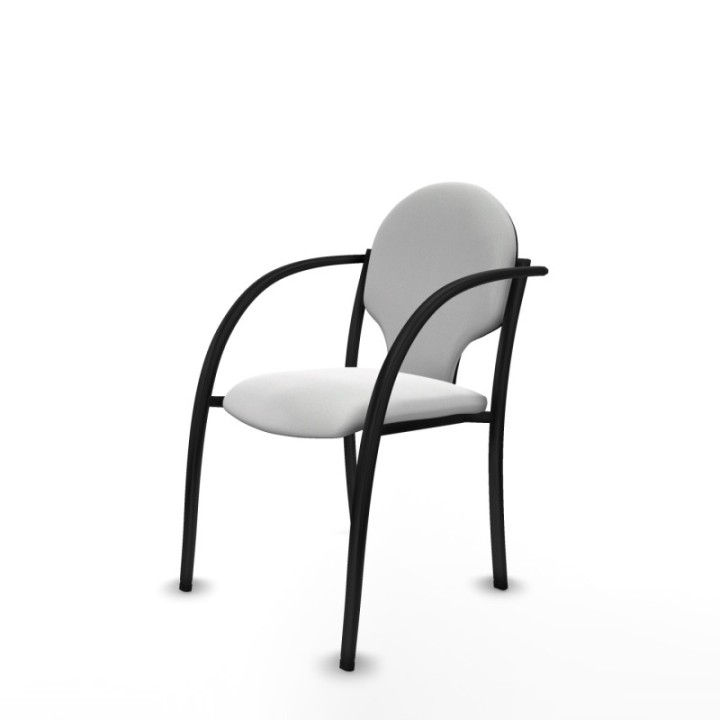 Pack 2 sillas Hellín chasis 4 patas negro bali blanco