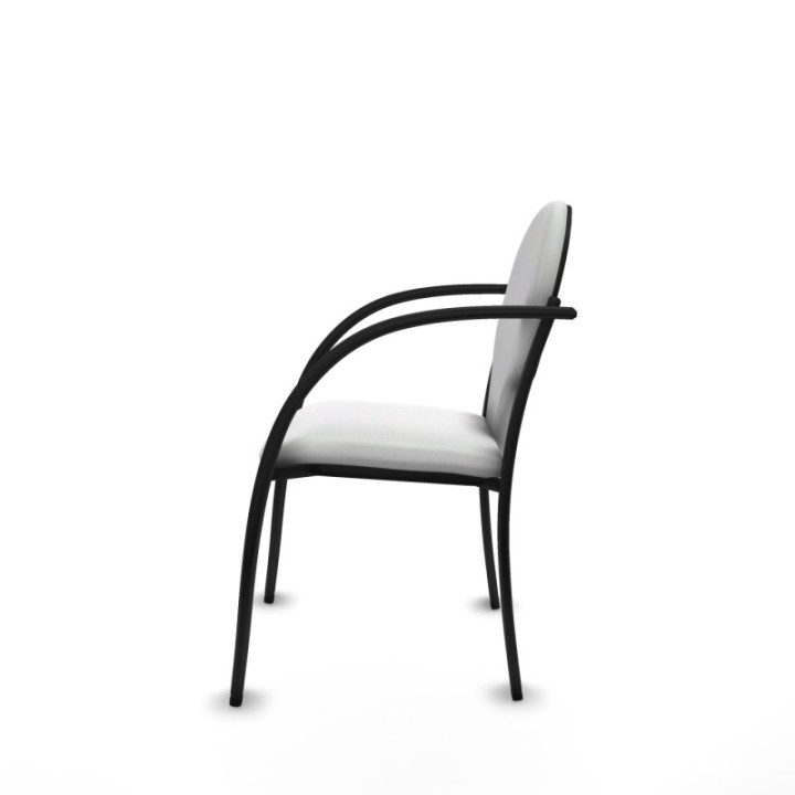 Pack 2 sillas Hellín chasis 4 patas negro bali blanco