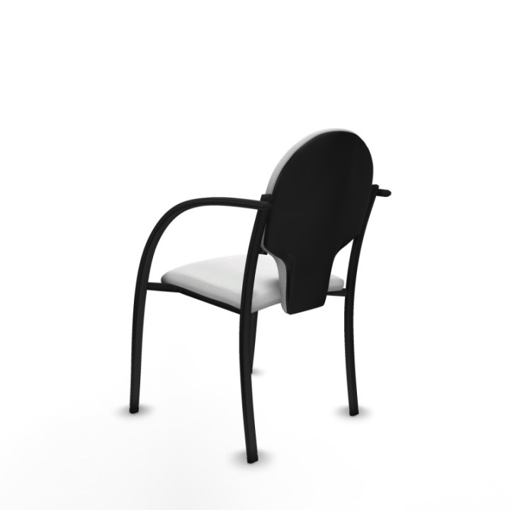 Pack 2 sillas Hellín chasis 4 patas negro bali blanco