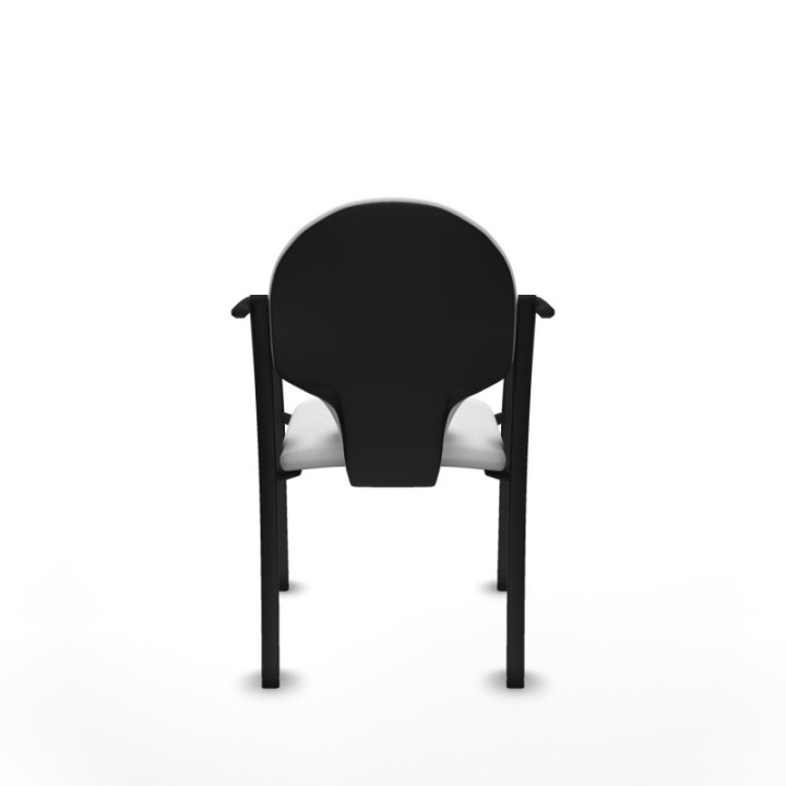 Pack 2 sillas Hellín chasis 4 patas negro bali blanco