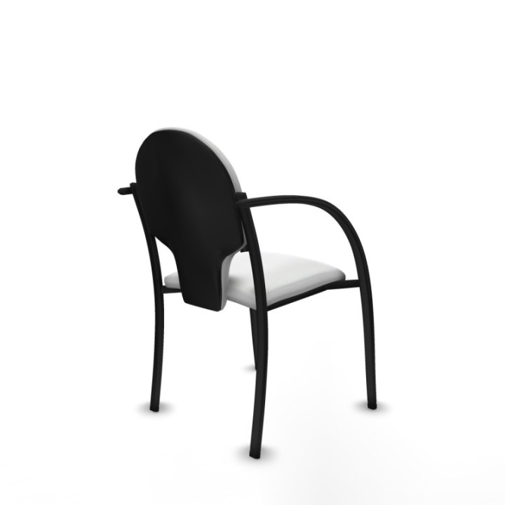 Pack 2 sillas Hellín chasis 4 patas negro bali blanco