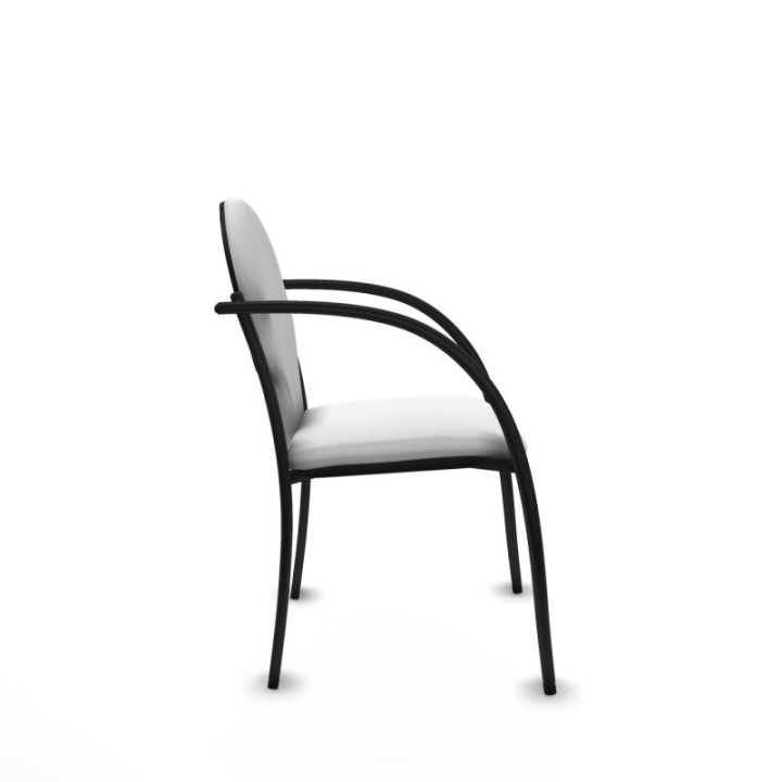 Pack 2 sillas Hellín chasis 4 patas negro bali blanco