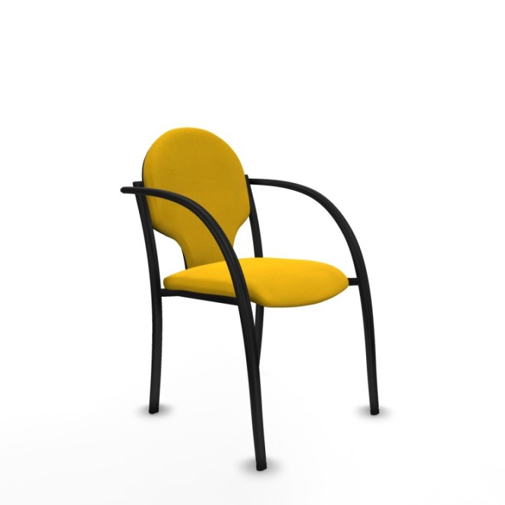 Pack 2 sillas Hellín chasis 4 patas negro bali amarillo