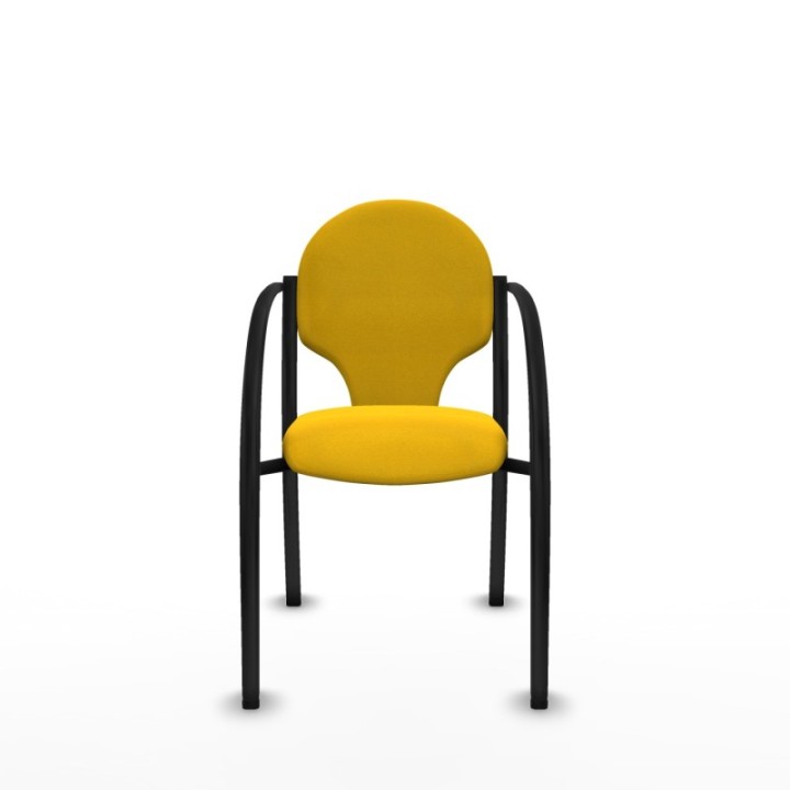 Pack 2 sillas Hellín chasis 4 patas negro bali amarillo