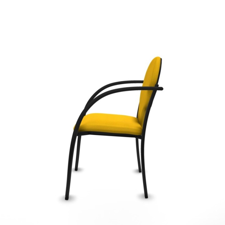 Pack 2 sillas Hellín chasis 4 patas negro bali amarillo
