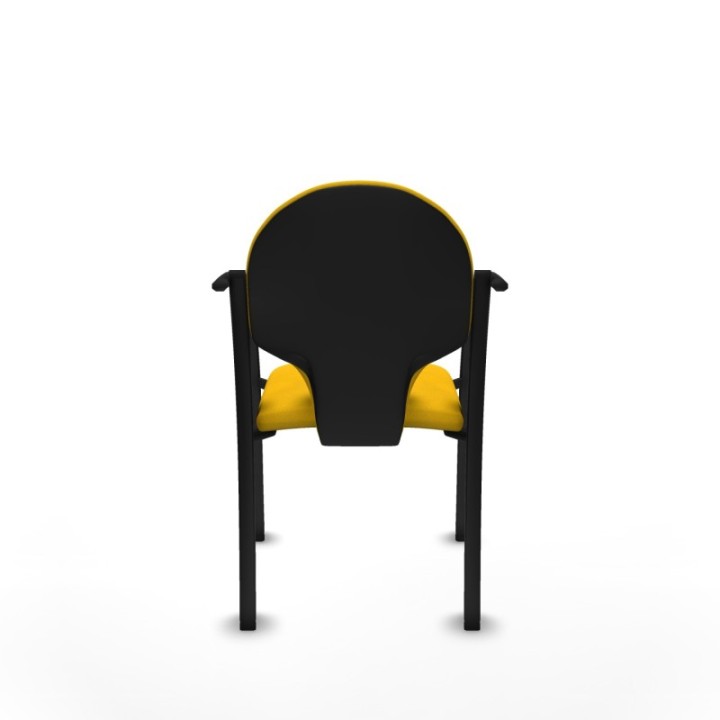 Pack 2 sillas Hellín chasis 4 patas negro bali amarillo