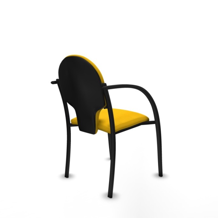 Pack 2 sillas Hellín chasis 4 patas negro bali amarillo