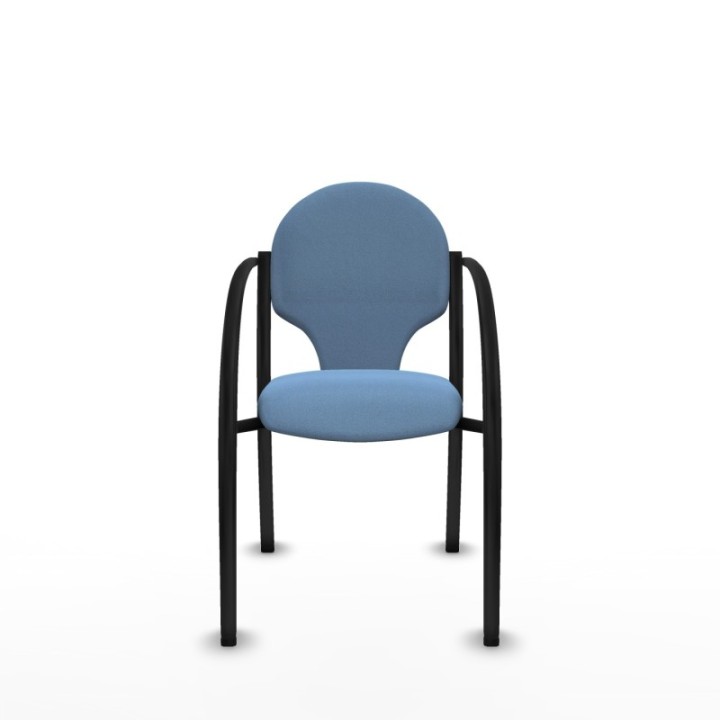 Pack 2 sillas Hellín chasis 4 patas negro bali azul cielo