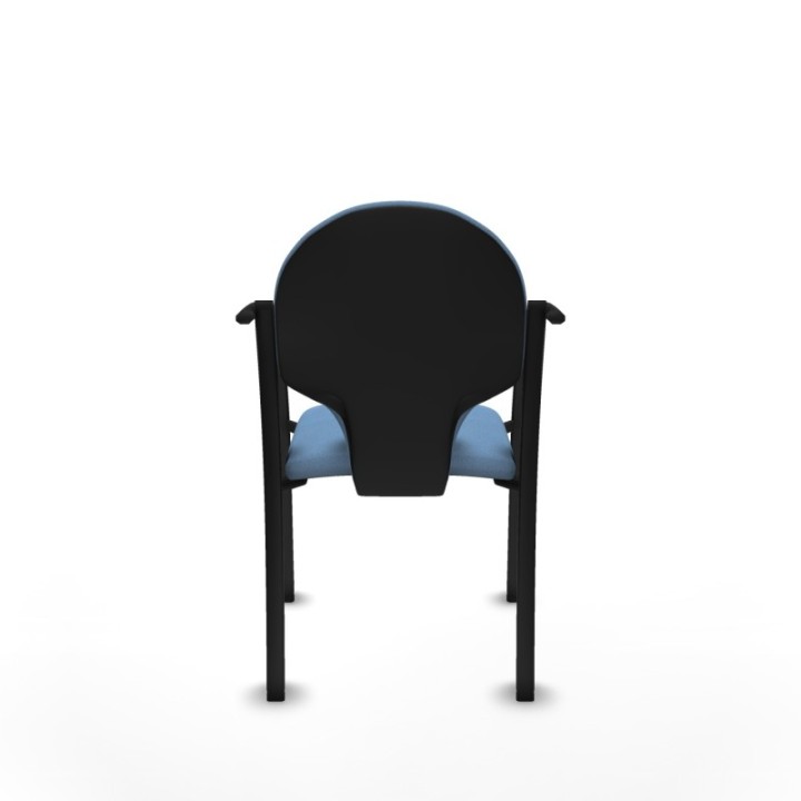 Pack 2 sillas Hellín chasis 4 patas negro bali azul cielo