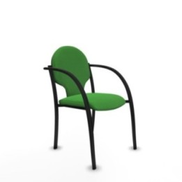 Pack 2 sillas Hellín chasis 4 patas negro bali verde