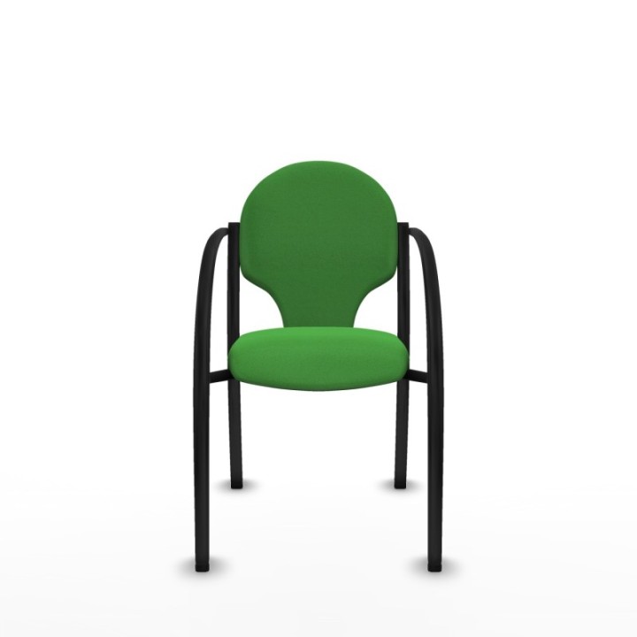 Pack 2 sillas Hellín chasis 4 patas negro bali verde