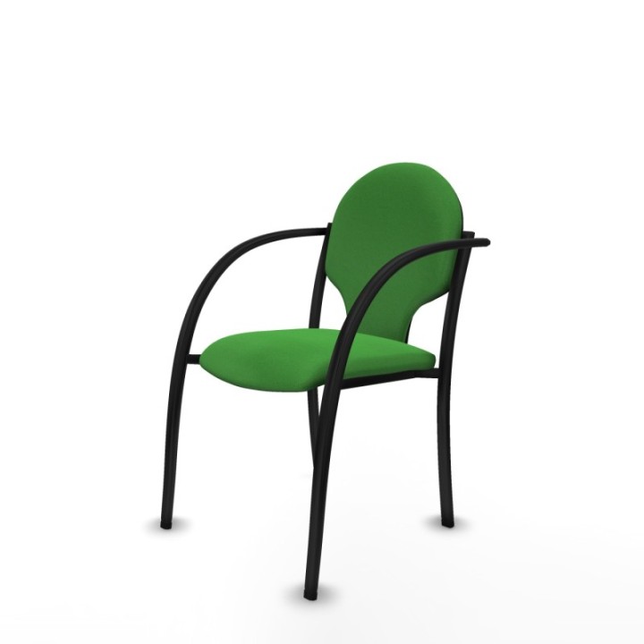 Pack 2 sillas Hellín chasis 4 patas negro bali verde