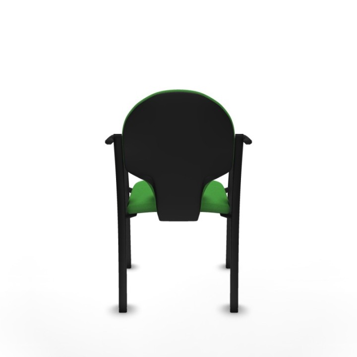 Pack 2 sillas Hellín chasis 4 patas negro bali verde