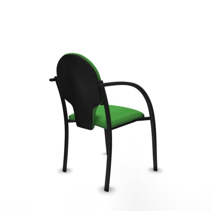 Pack 2 sillas Hellín chasis 4 patas negro bali verde