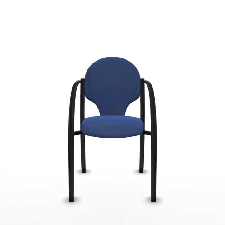 Pack 2 sillas Hellín chasis 4 patas negro bali azul marino