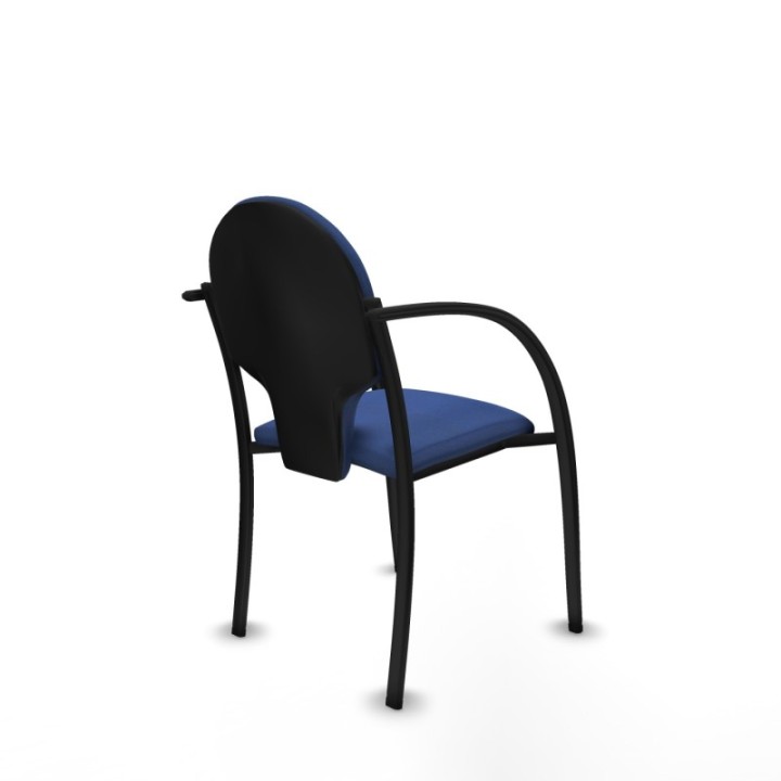 Pack 2 sillas Hellín chasis 4 patas negro bali azul marino