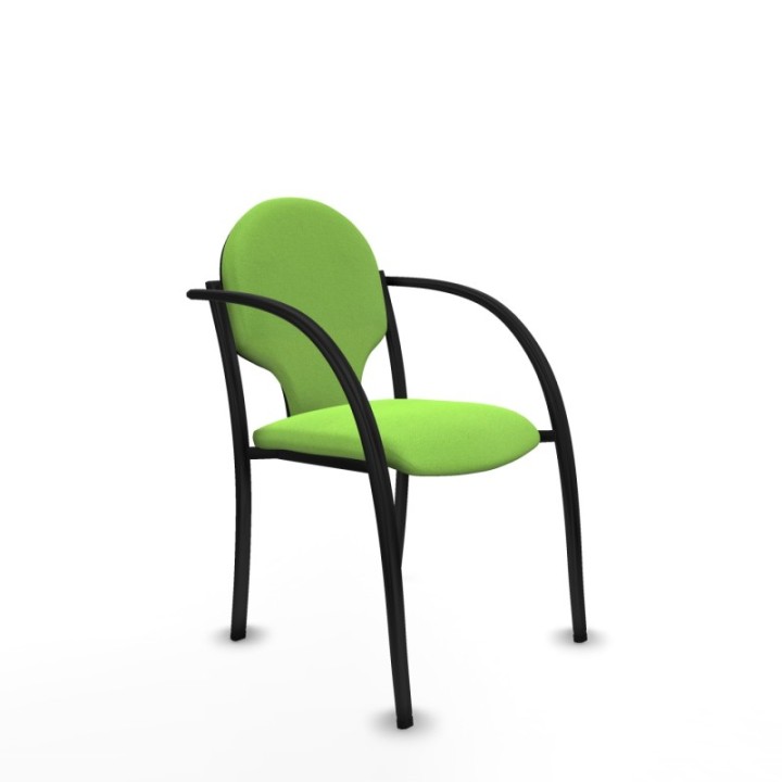 Pack 2 sillas Hellín chasis 4 patas negro bali pistacho