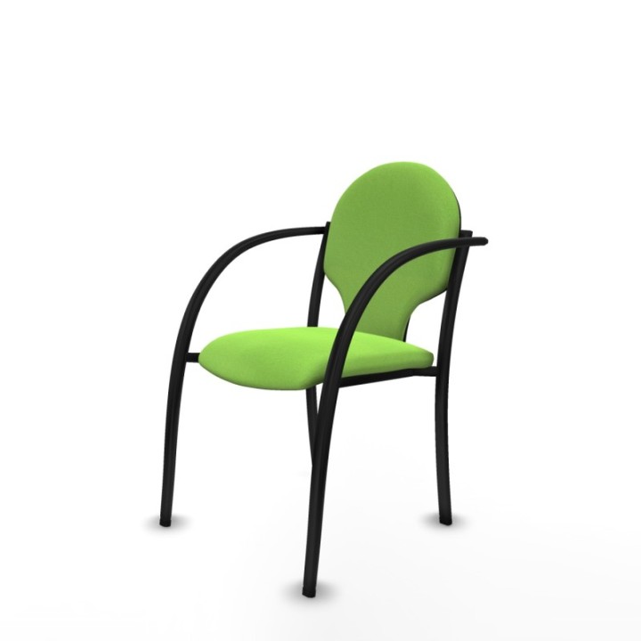 Pack 2 sillas Hellín chasis 4 patas negro bali pistacho