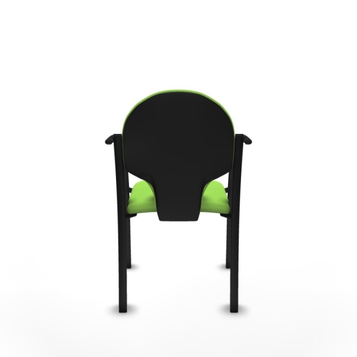 Pack 2 sillas Hellín chasis 4 patas negro bali pistacho