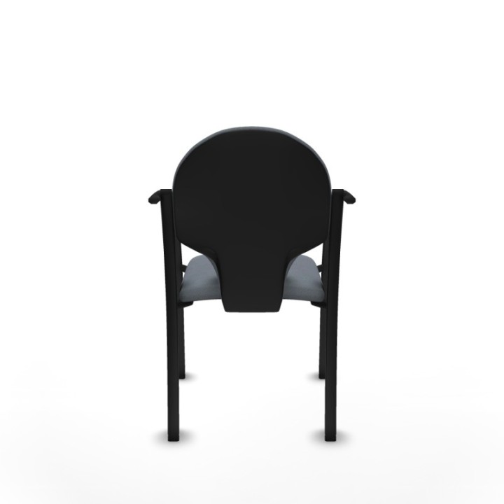 Pack 2 sillas Hellín chasis 4 patas negro bali gris