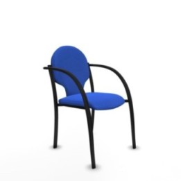 Pack 2 sillas Hellín chasis 4 patas negro bali azul