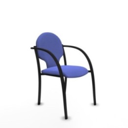 Pack 2 sillas Hellín chasis 4 patas negro bali azul claro