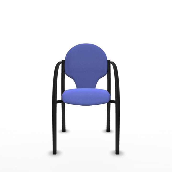 Pack 2 sillas Hellín chasis 4 patas negro bali azul claro