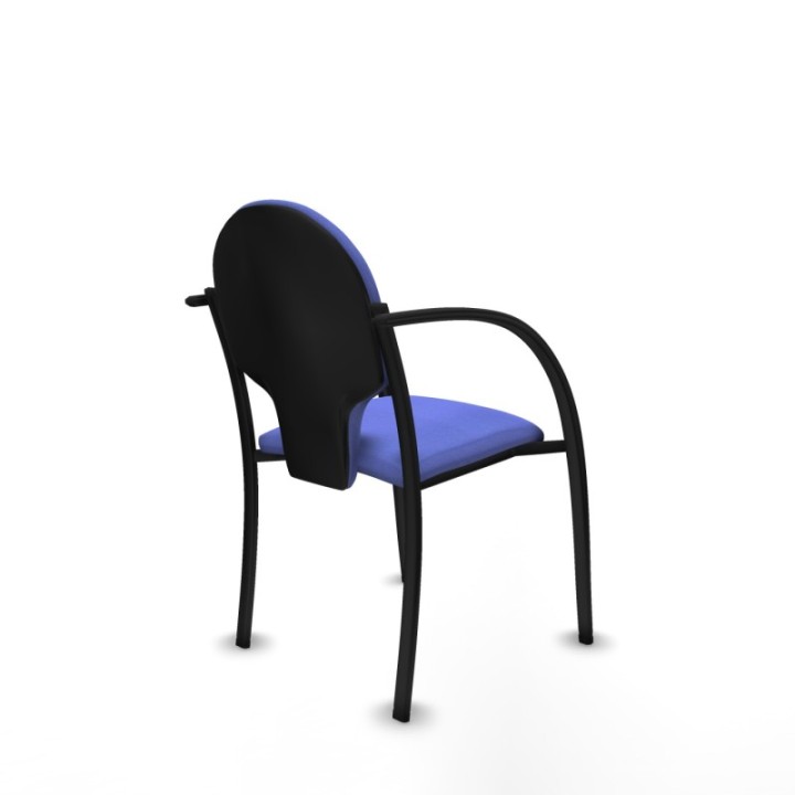 Pack 2 sillas Hellín chasis 4 patas negro bali azul claro