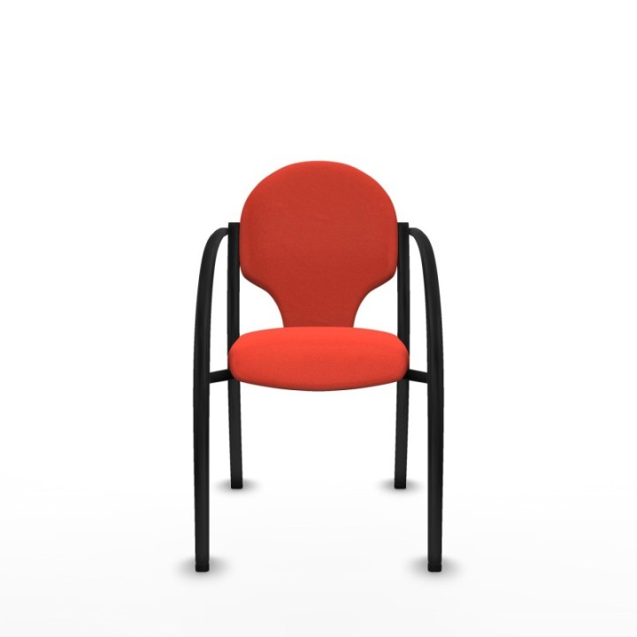 Pack 2 sillas Hellín chasis 4 patas negro bali naranja oscuro