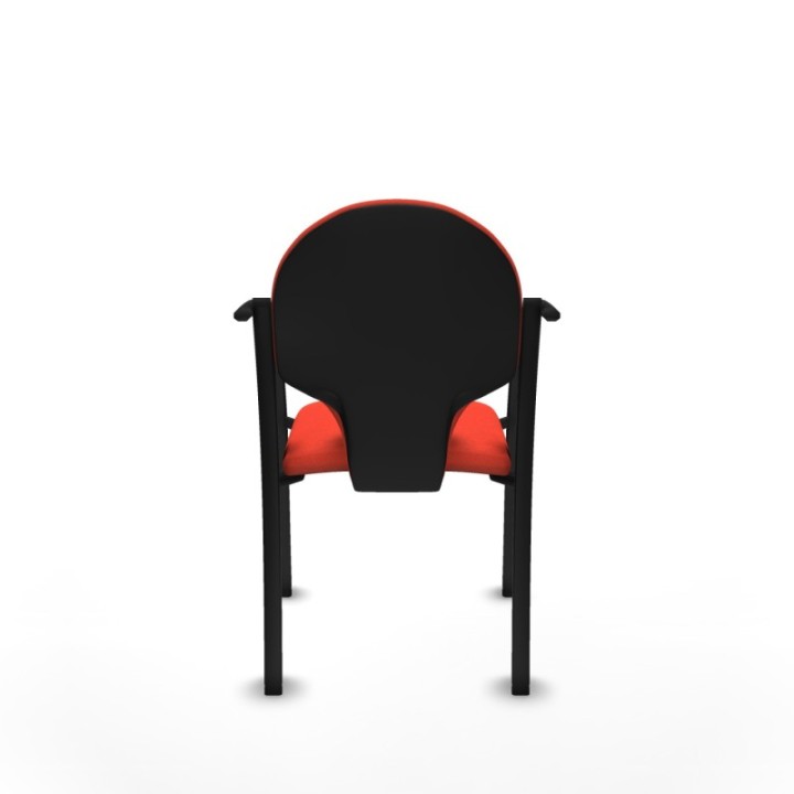 Pack 2 sillas Hellín chasis 4 patas negro bali naranja oscuro