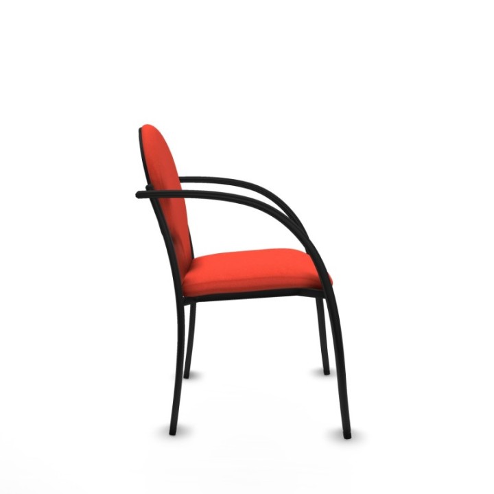 Pack 2 sillas Hellín chasis 4 patas negro bali naranja oscuro