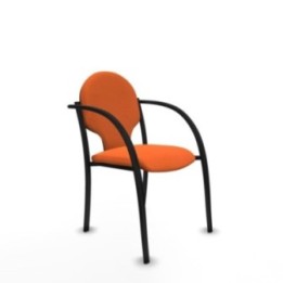 Pack 2 sillas Hellín chasis 4 patas negro bali naranja