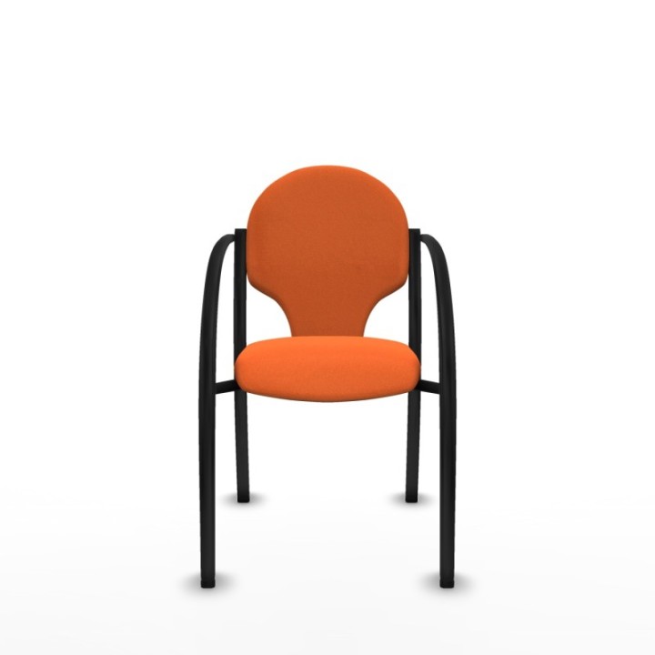 Pack 2 sillas Hellín chasis 4 patas negro bali naranja