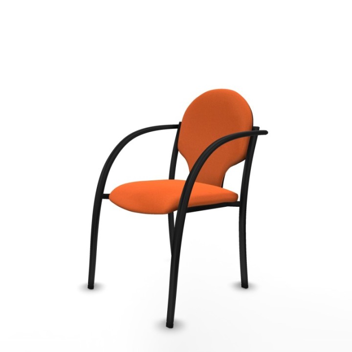 Pack 2 sillas Hellín chasis 4 patas negro bali naranja