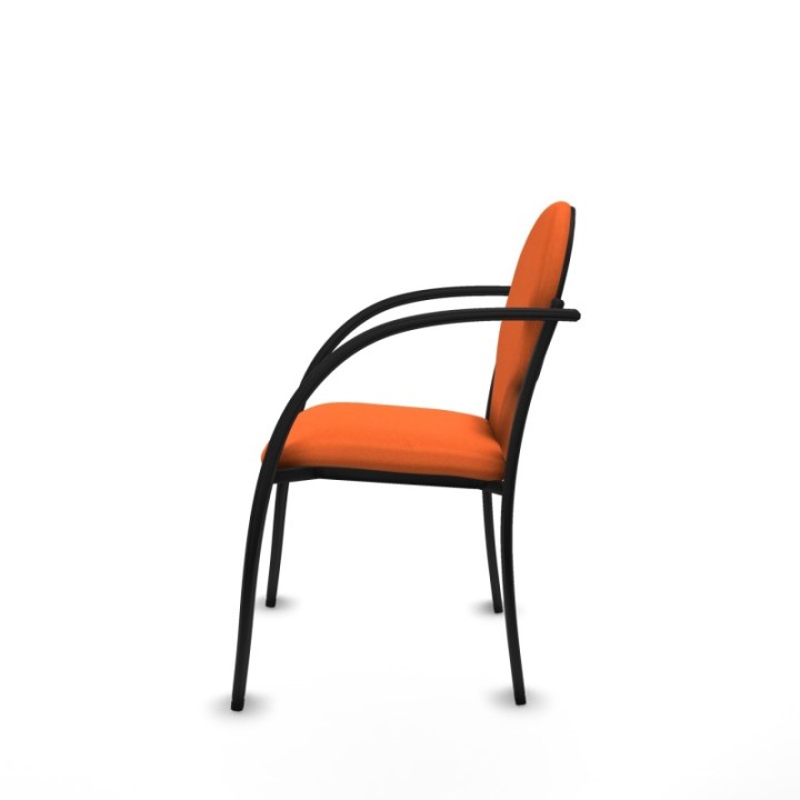 Pack 2 sillas Hellín chasis 4 patas negro bali naranja