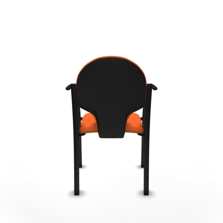 Pack 2 sillas Hellín chasis 4 patas negro bali naranja