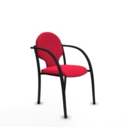 Pack 2 sillas Hellín chasis 4 patas negro bali rojo