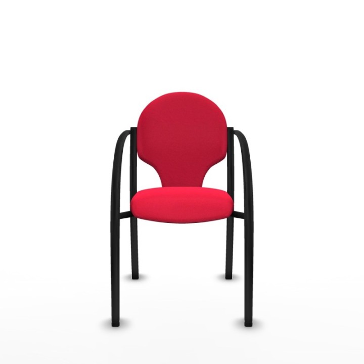 Pack 2 sillas Hellín chasis 4 patas negro bali rojo