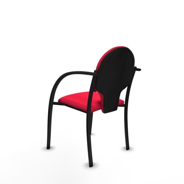 Pack 2 sillas Hellín chasis 4 patas negro bali rojo