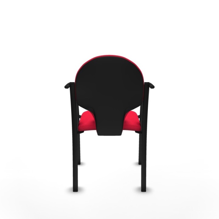 Pack 2 sillas Hellín chasis 4 patas negro bali rojo