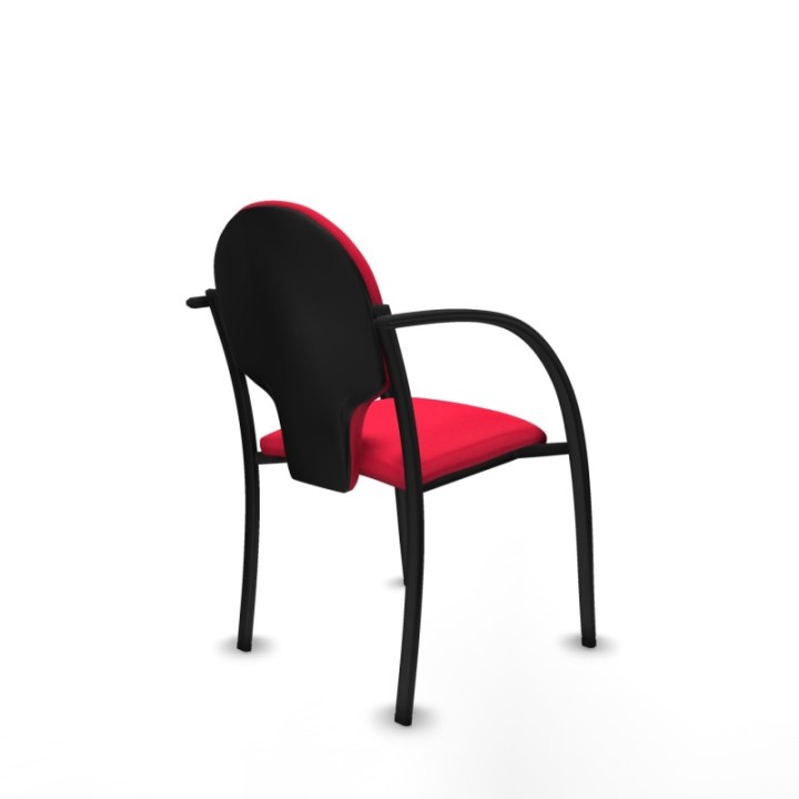 Pack 2 sillas Hellín chasis 4 patas negro bali rojo