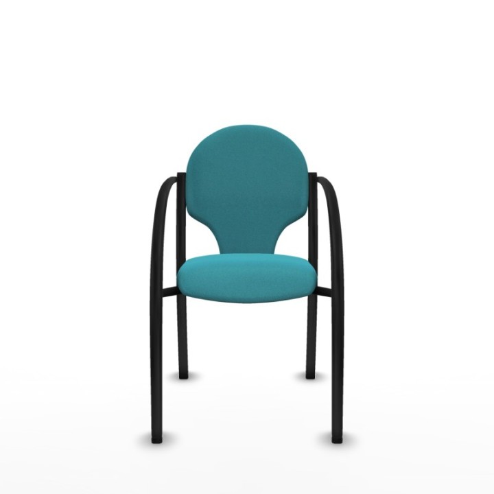 Pack 2 sillas Hellín chasis 4 patas negro bali turquesa